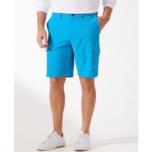 Tommy Bahama‎ IslandZone Mens Cargo Shorts Teal Blue Stretch Performance Size 32